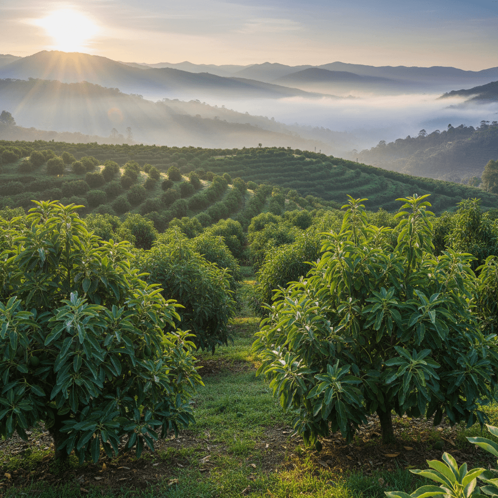 Uliveto di avocadi in Colombia