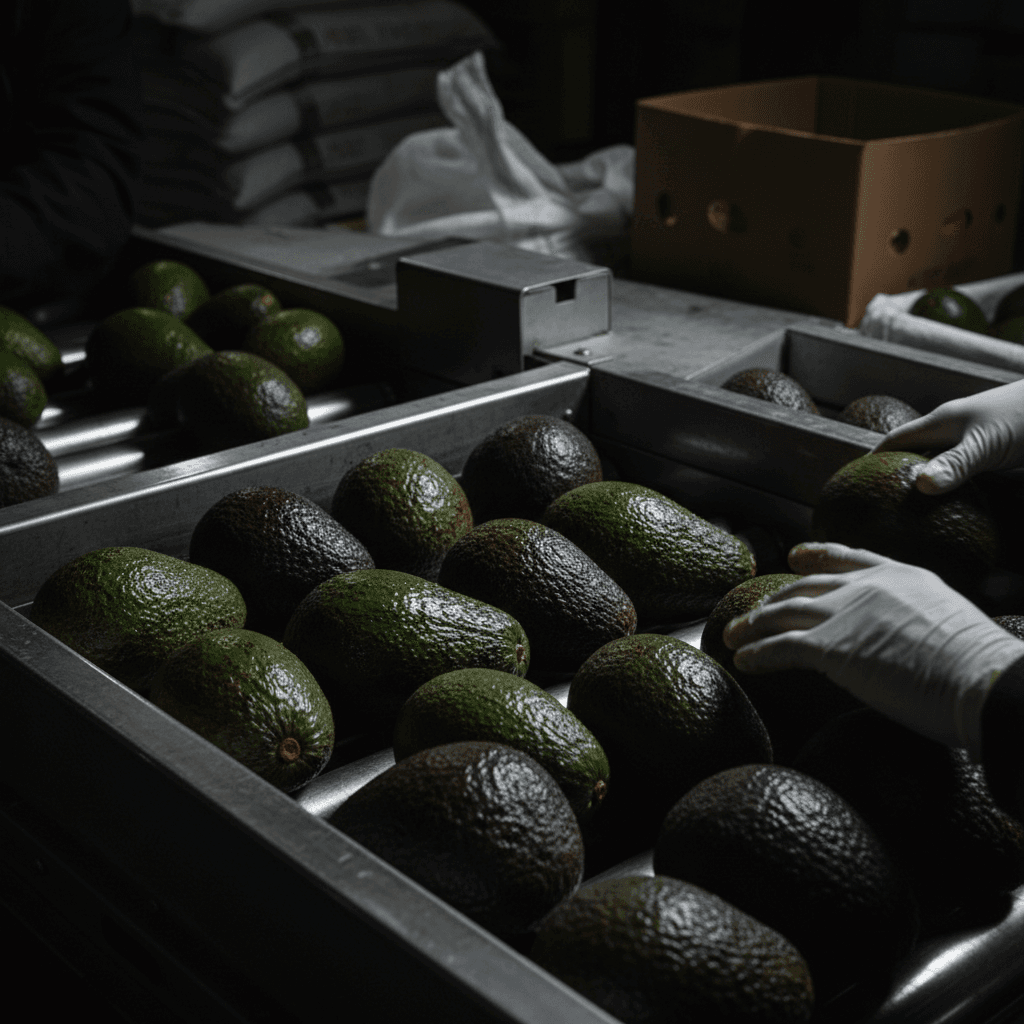 Selezione e confezionamento degli avocadi a calibri specifici