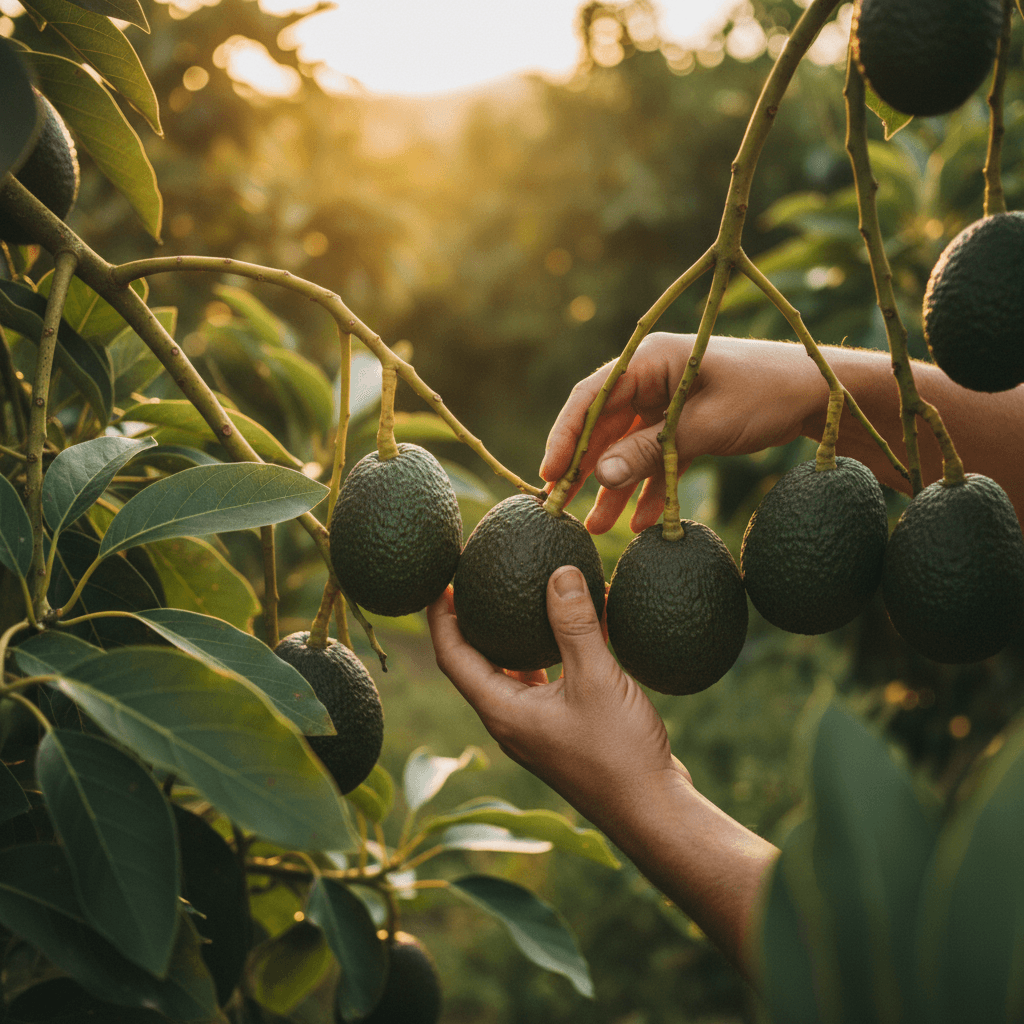 Raccolta degli avocadi Hass in Colombia